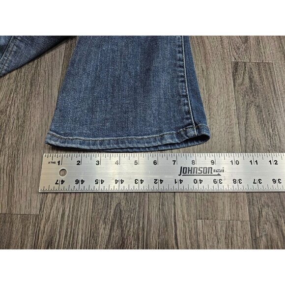 (3/$35) St. John's Bay Size 12 Petite Bootcut Leg Whiskered Denim Blue Jeans - Picture 11 of 11